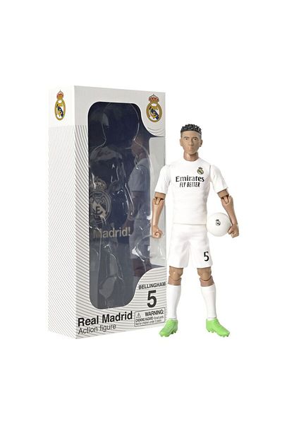 Banbo Toys Jude Bellingham figurine, Real Madrid, 20 cm, articulated with ball included, number 5
