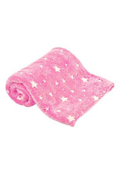 stuffix Magic Blanket, Glow in the Dark Stars, Pink, Soft and Comfortable, 150 x 110 cm