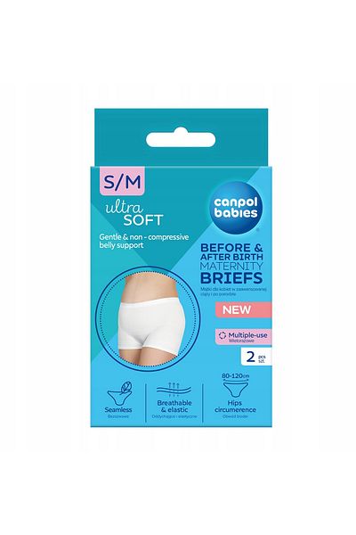 Canpol babies Set 2 Chiloti Postnatali, Pentru Femei, Tetxil, S/M, Alb
