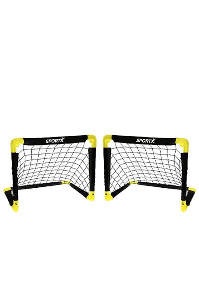 Sportx Set 2 porti de fotbal pliabile, SportX, negre, 55X44X44CM, pentru copii, joaca exterior sau interior