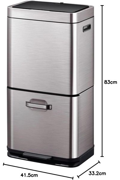 EKO Himalaya Sensor Recycling Bin Dual Compartment Design 35 + 25 LTR - Perfect for Kitchen