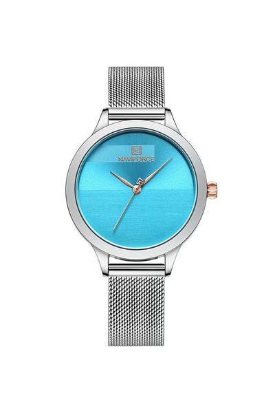 Naviforce Elegant Women's Quartz Watch Stylish Round Dial with Minimalist Design Stainless Steel Mesh Strap
