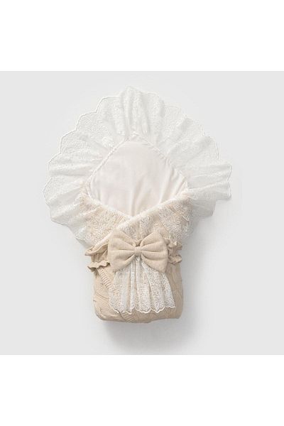 Mert Baby Knitwear Lace Inside Wool Bow Swaddle Blanket