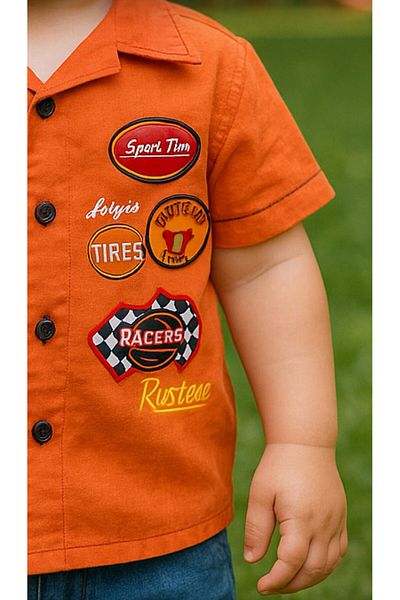 MİNYON BABY Boys' Shirt and Denim Shorts Bottom-Top Printed Set