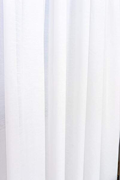 Harnicuta Softy Curtain In Immaculate White Linen L 300cm X H 245cm With Rejansa