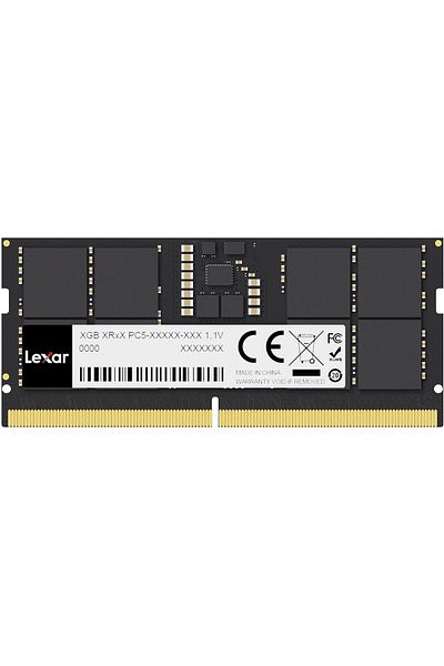 Lexar ذاكرة Lexar SODIMM DDR5 RAM سعة 16 جيجابايت وتردد 5600 ميجاهرتز وذاكرة DDR5 SODIMM عالية الأداء لأجهزة الكمبيوتر المحمولة بـ 262 سنًا