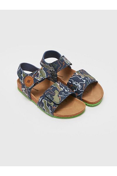 LC Waikiki Lcw Steps Navy Blue Printed Velcro Boys Sandals