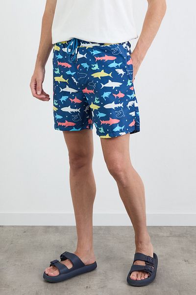 Fulla Moda Σορτς κολύμβησης με στάμπα Shark με τσέπες