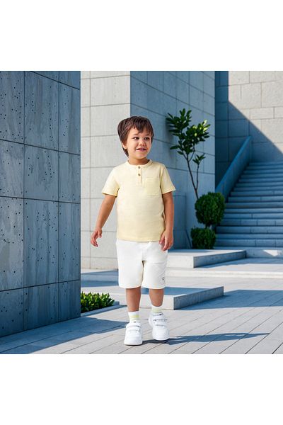 Juniors شورت سادة مع رباط للإغلاق وجيوب