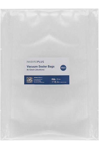 Inkbird Vacuum Sealer Bags (50 count), 8"x12" Commercial Grade Food Saver Bags BPA-Free Microwave &