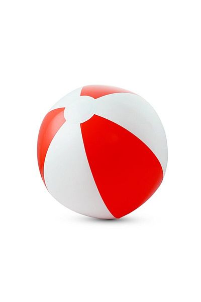 dalimag Inflatable Beach Ball with Colorful Stripes, Translucent PVC, Red and White, ø21 cm, Dalimag