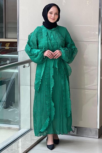 Mahal High Neck Ruffle Dress