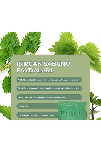 MİNGODAN 8 Pieces of Herbal Soap with Nettle Hair Skin Care Anti-Dandruff Soap