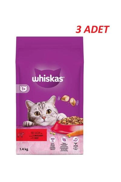 Whiskas Biftekli Kuru Kedi Maması 1,4 Kg*3 ADET