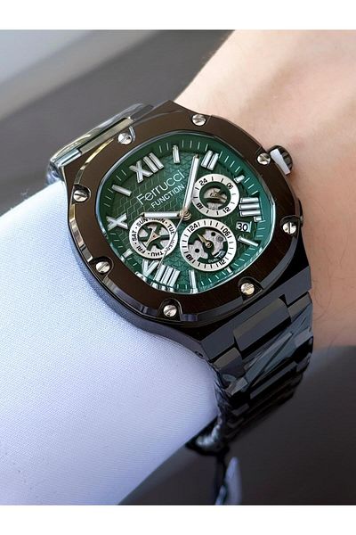 Ferrucci Men's Functions Active Metal Cord Wrist Watch