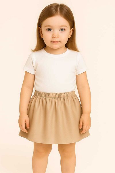 Soft kids Girl's Leather Skirt Bottom Top Set