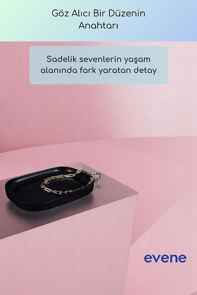 Evene Jewelry Organizer Makeup Organizer Cosmetic Organizer Διακοσμητικό Πιάτο Μαύρο Χρώμα Μοντέλο 35