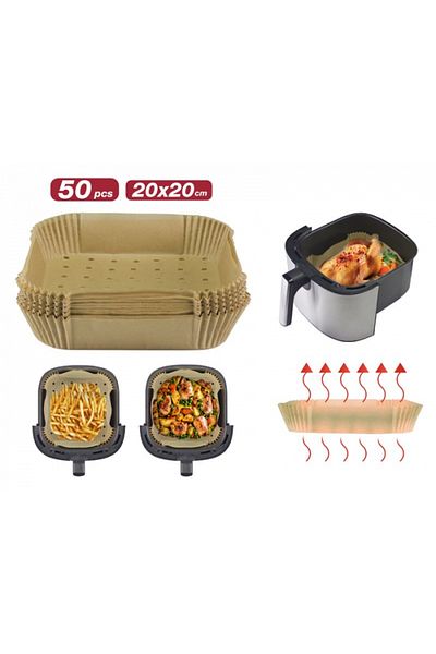 BEPER Set 50 papers for Air Fryer - square shape Beper C103ACC003