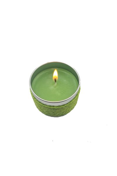 dalimag Lumanare parfumata in cutie metalica cu Capac, 7 cm, Verde, Dalimag