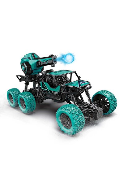 dalimag Interactive toy car for kids, battle vehicle with water projectile launcher, remote control, turquoi