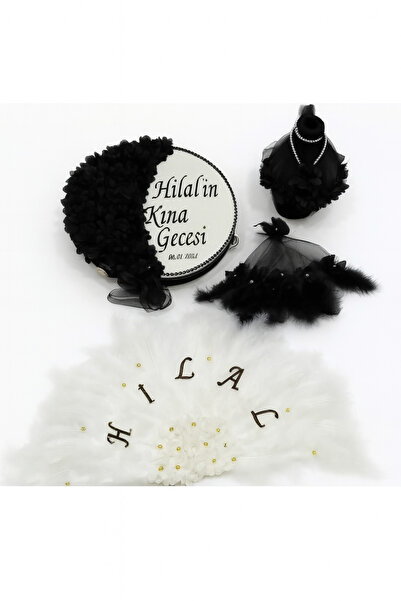 Evsay İsme Özel Kına Yelpazesi, Gelin Tefi Seti Otrişli Tef, Yelpaze, Testi, ...