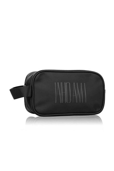 Who Am I Men's Business Clutch Large Capacity Casual Washing Bag Clutch Wallet Black