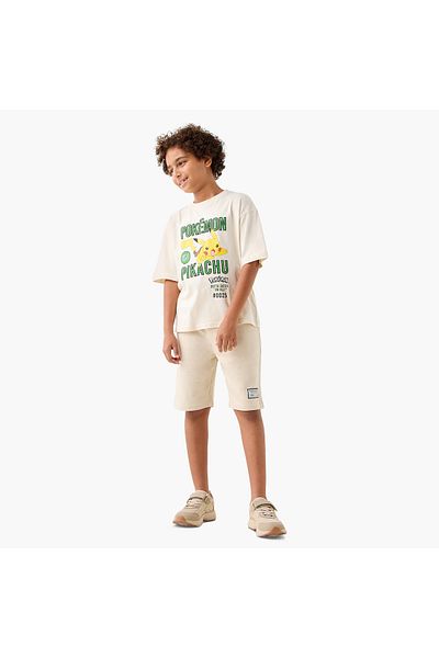Juniors Solid Shorts with Elasticated Drawstring and Pockets