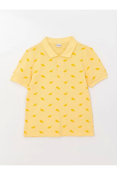 LC Waikiki Lcw Kids Sari Polo Neck Printed Short Sleeve Boy's T-Shirt