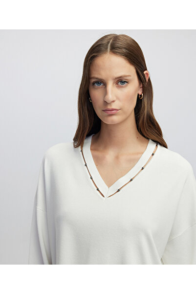 İpekyol Metal aksesuarlı cutout triko