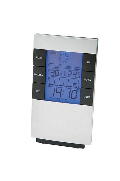 dalimag Ceas de Birou cu 12 sau 24 de Ore, cu Funtie de Alarma, Calendar, Termometru, Higrometru, Alb, Dalim