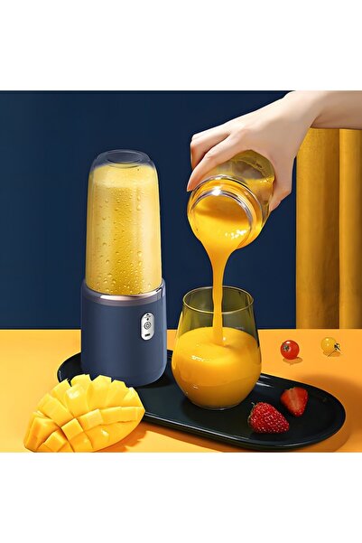 dalimag Blender portabil, reîncărcabil USB, 40W, 6 lame din oțel inoxidabil, PCTG, multifuncțional, 400ml, albastru