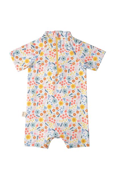 Miela Kids Uv Protection Baby One Piece Swimsuit-Pretty Floral