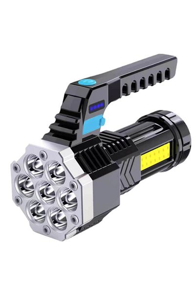 OEM Powerful handheld flashlight with 7 LEDs and COB side USB
