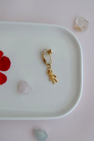 Sacce Scarves&Accessories Non-Hole Belly Piercing Teddy Bear Model Teddy Bear Charm Magnet Belly Piercing