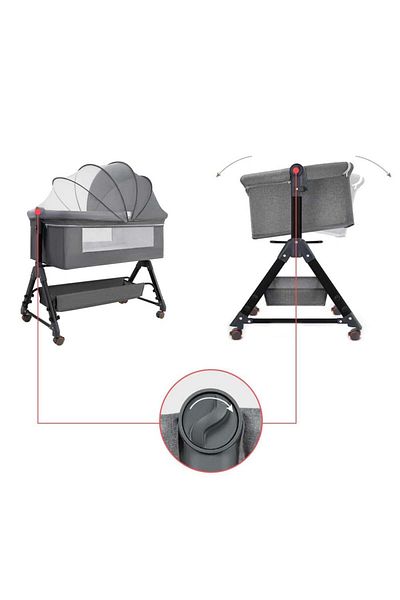 Mini Baby Next2Me Portable Baby Bed - Dark Grey