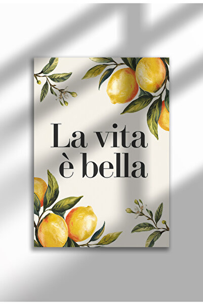 21mxm Imprimeu mediteranean, poster pe pânză cu fructe și flori, decor de perete fără ramă