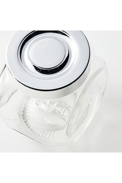 IKEA Spice jar, glass/aluminum color, 15 cl 4 pack
