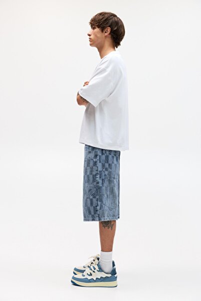 Pull & Bear Bráulio Amado skater denim bermuda