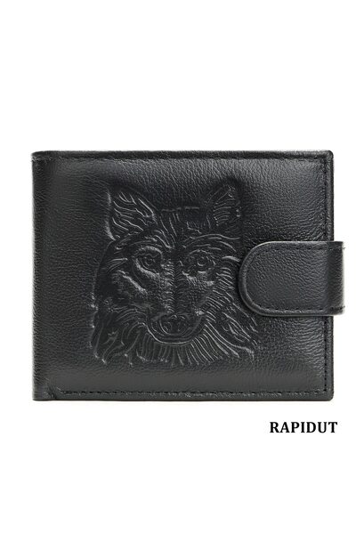 OEM RAPIDUT - Men's Wallet, Leather, Superior Quality, 12x9.5x2cm, Black