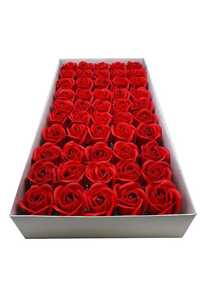 China Soap Roses, 5 cm, Box of 50 pcs, Red