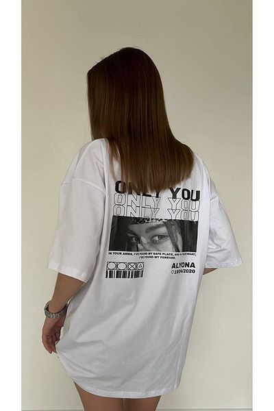 JANSO GROUP -Women's Cotton Printed Only You Tshirt Oversize Large Size