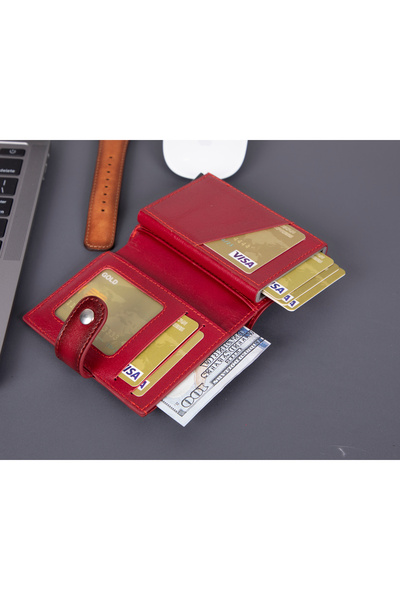 TORONATA Douglas Airtag Bölmeli Hakiki Deri Cüzdan Unisex Pop-Up Mekanizmalı