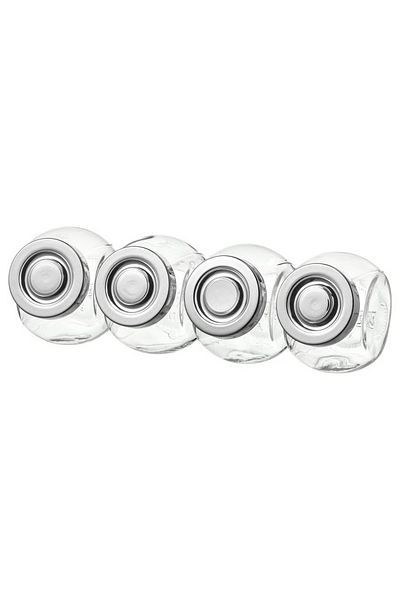 IKEA Spice jar, glass/aluminum color, 15 cl 4 pack