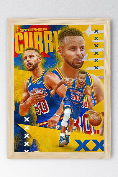 Saturn Pictură înrămată de Stephen Curry - Poster NBA Golden State Warriors