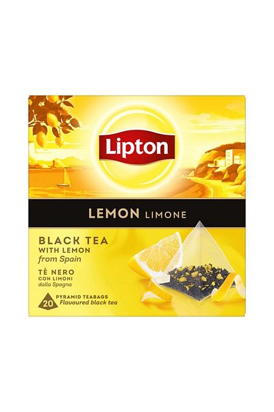 Lipton Ceai negru cu lamaie, 20 pliculete