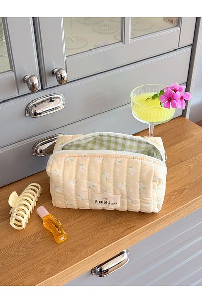 Punchiess Buttercream Blossom Makeup Bag Large Size