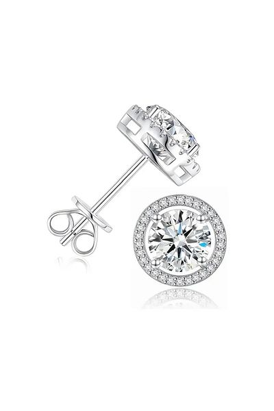 OEM Cercei Classic din argint cu diamante moissanite