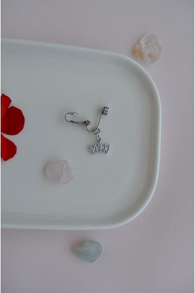 Sacce Scarves&Accessories Perforation-Free Navel Piercing Crown Model Princess Crown Magnet Navel Piercing with Charm