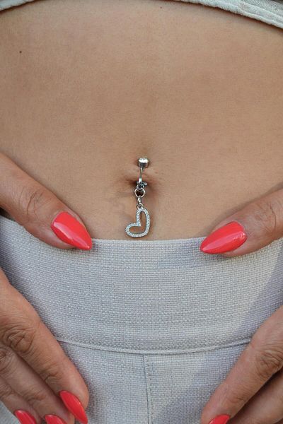 Sacce Scarves&Accessories Non-Hole Belly Button Ring Heart Model Heart Charmed Magnet Belly Piercing