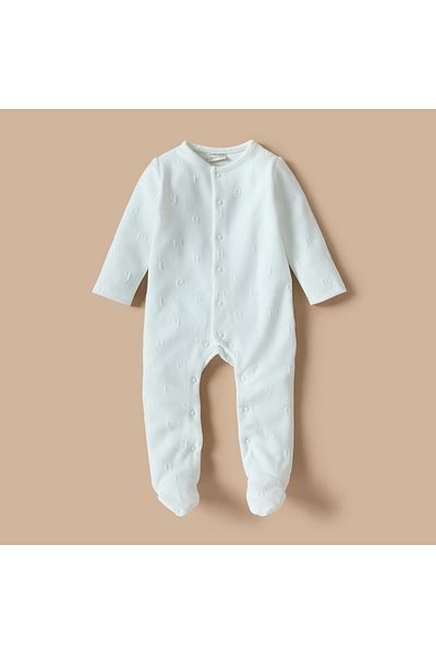 Juniors Alphabet Embossed Closed Feet Sleepsuit with Button Closure